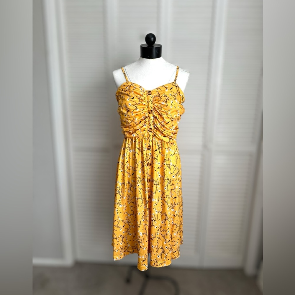 Yellow Floral Women's Dress